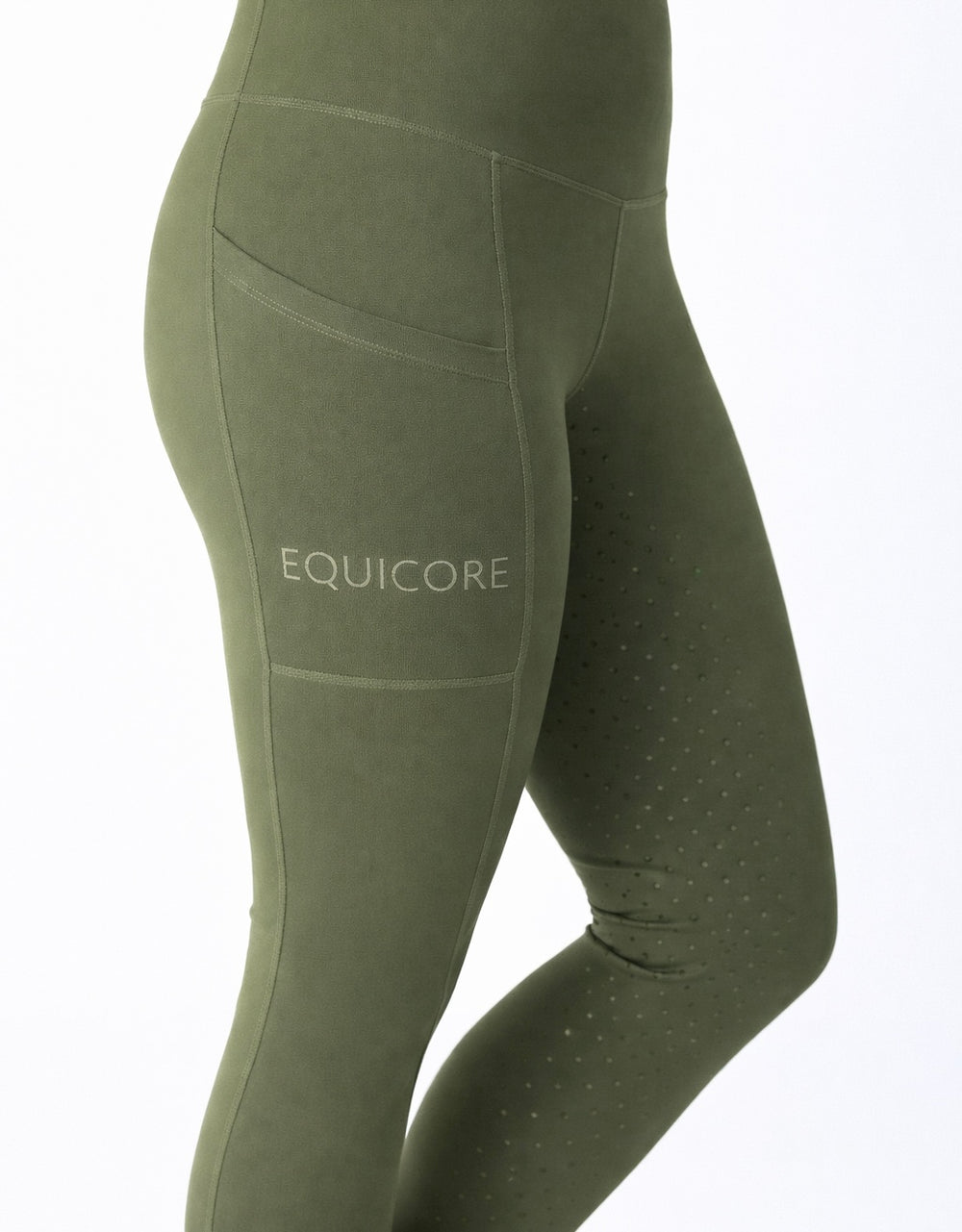 🌿 EQUICORE™ Olive Green Support Riding Tights