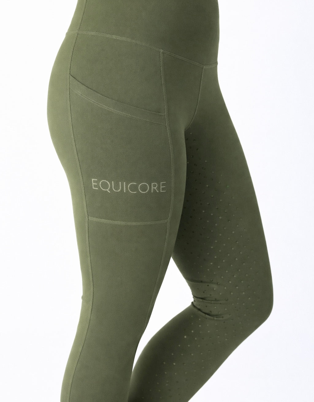 🌿 EQUICORE™ Olive Green Support Riding Tights