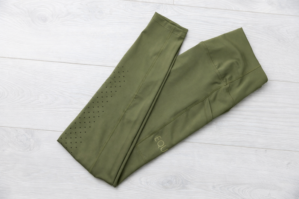 🌿 EQUICORE™ Olive Green Support Riding Tights