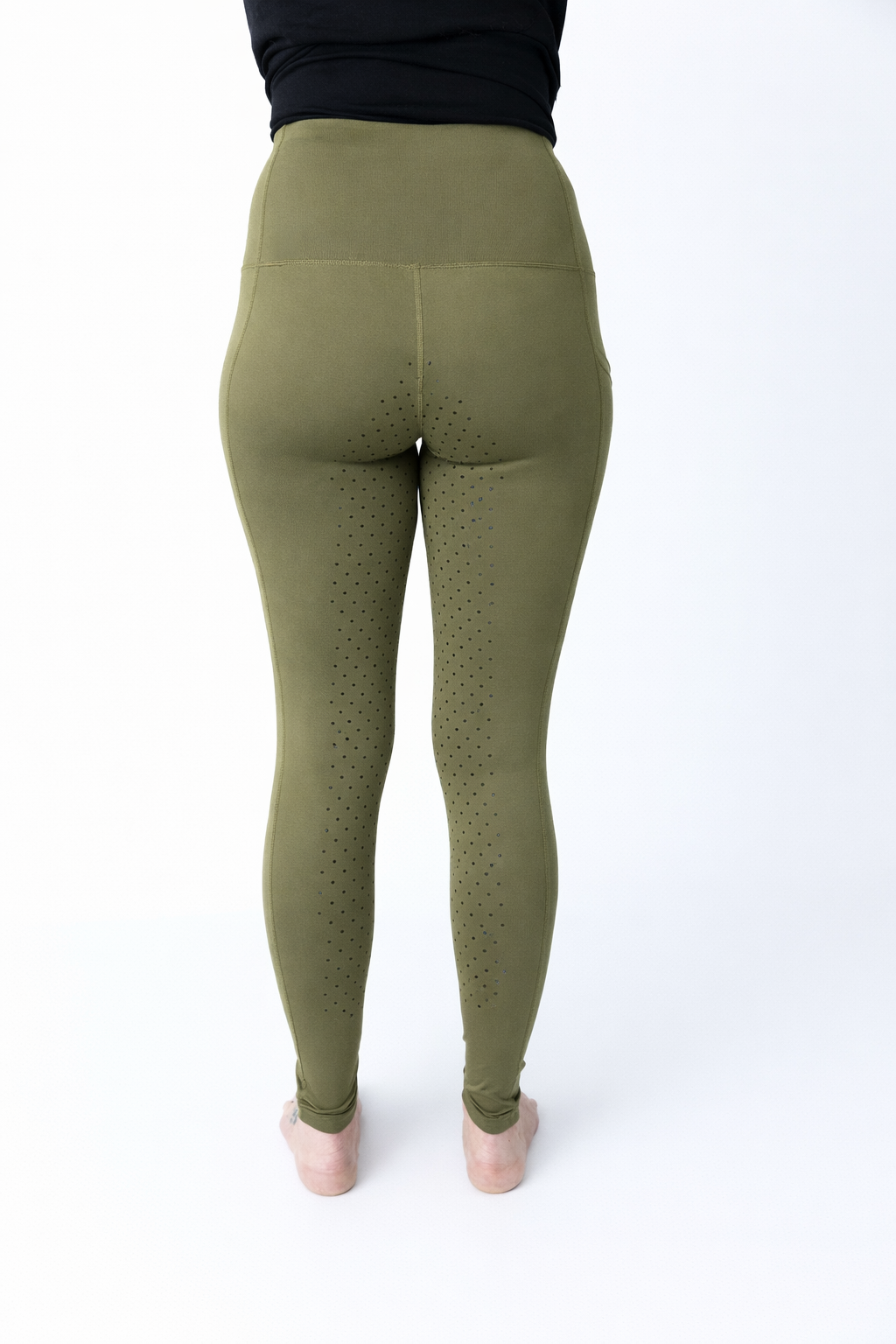 🌿 EQUICORE™ Olive Green Support Riding Tights