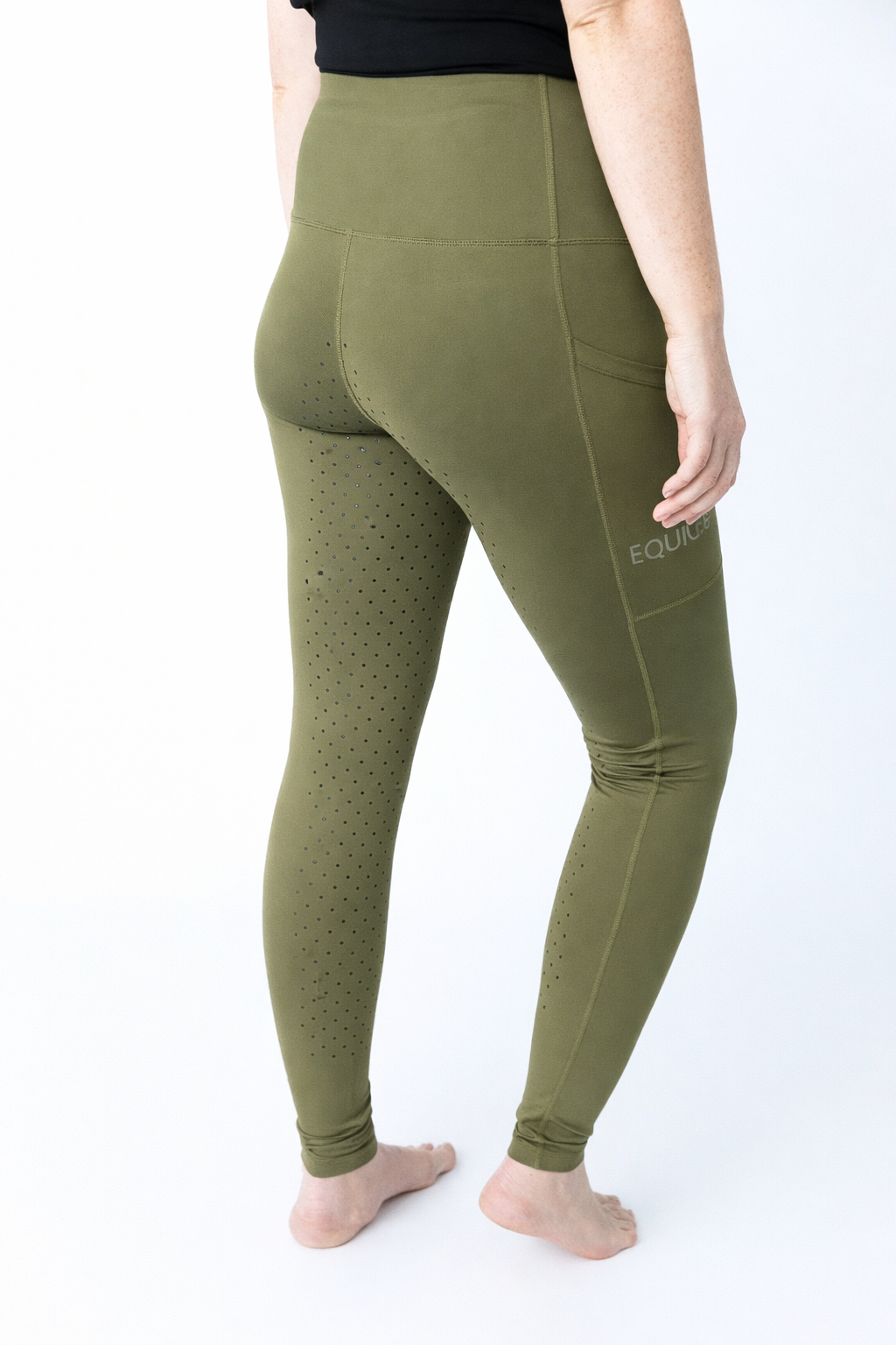 🌿 EQUICORE™ Olive Green Support Riding Tights
